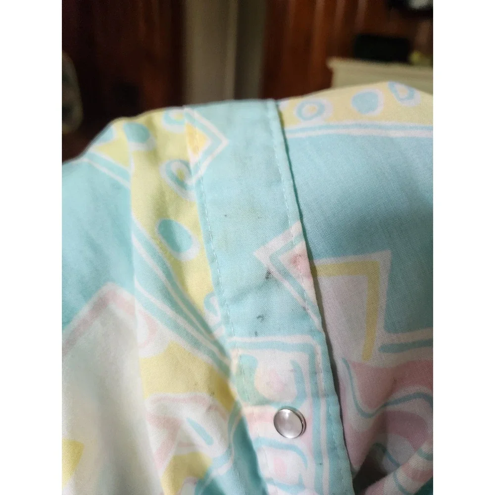 80s Pastel Geometric Print House Dress‎